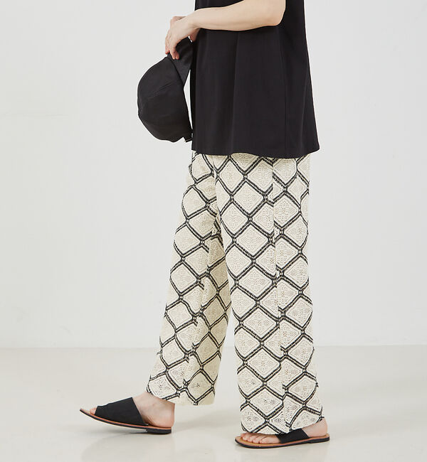 abahouse mavie「レースイージーストレートパンツ」|その他|