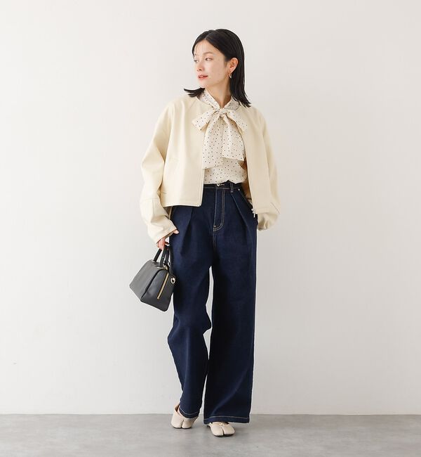 abahouse mavie「ソフトレザーライクジップブルゾン」|ブルゾン・スタジャン|