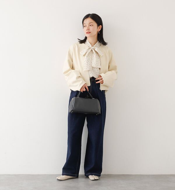 abahouse mavie「ソフトレザーライクジップブルゾン」|ブルゾン・スタジャン|