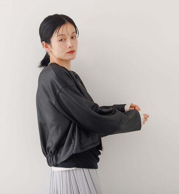 abahouse mavie「ソフトレザーライクジップブルゾン」|ブルゾン・スタジャン|