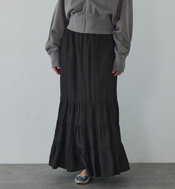 abahouse mavie「【ペチ付き】ティアードスカート/春服/夏服/マキシ/レイヤード」|スカート|
