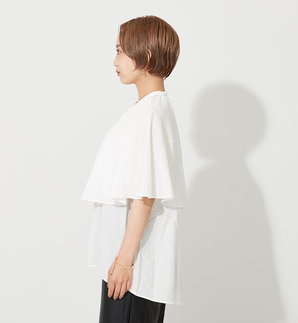 NOMINE「【襟取り外し可能】リネンライク3WAYボリュームカラーブラウス」|シャツ・ブラウス|