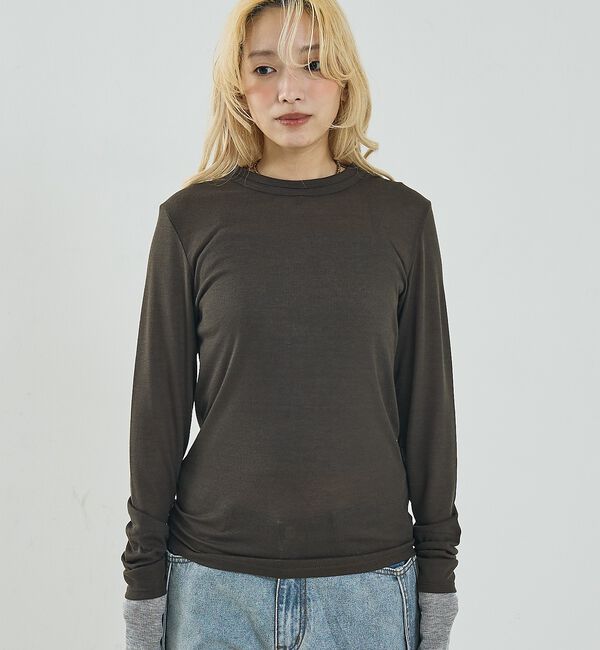 NOMINE「ダブルスリーブ シアー ロンT」|Tシャツ・カットソー|