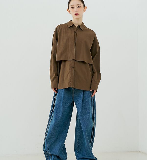 NOMINE「【ユニセックス】ロングヨーク オーバーサイズ シャツ」|シャツ・ブラウス|