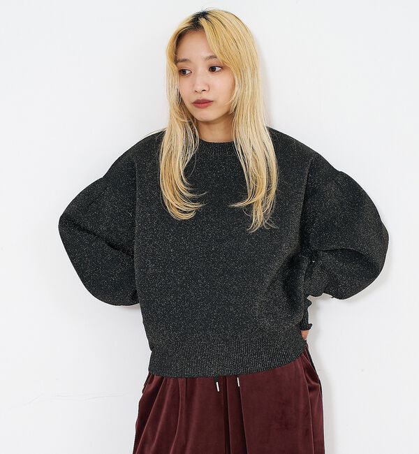 NOMINE「プレーティングニット プルオーバー（ラメ混・無地）」|ニット・セーター|