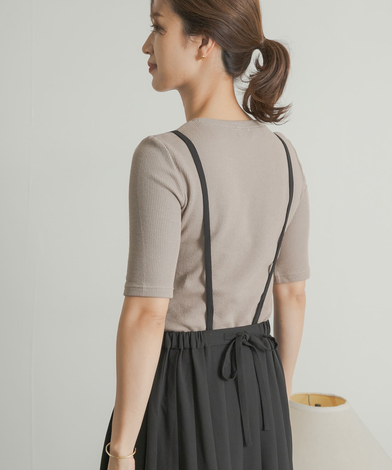 URBAN RESEARCH DOORS「配色リブ5分袖プルオーバー」|Tシャツ・カットソー|