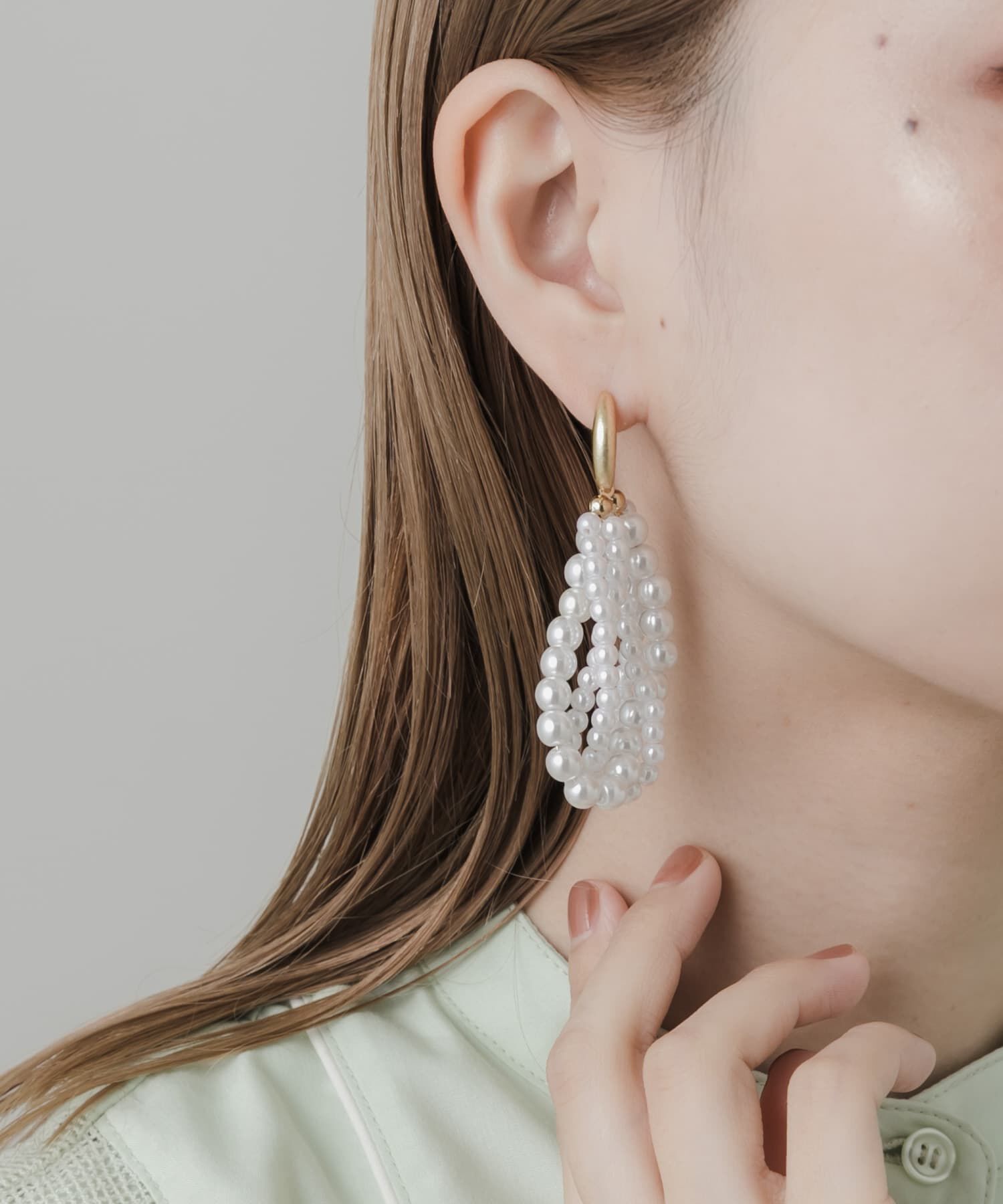 SMELLY「ツブツブパールフープピアス」|ピアス|