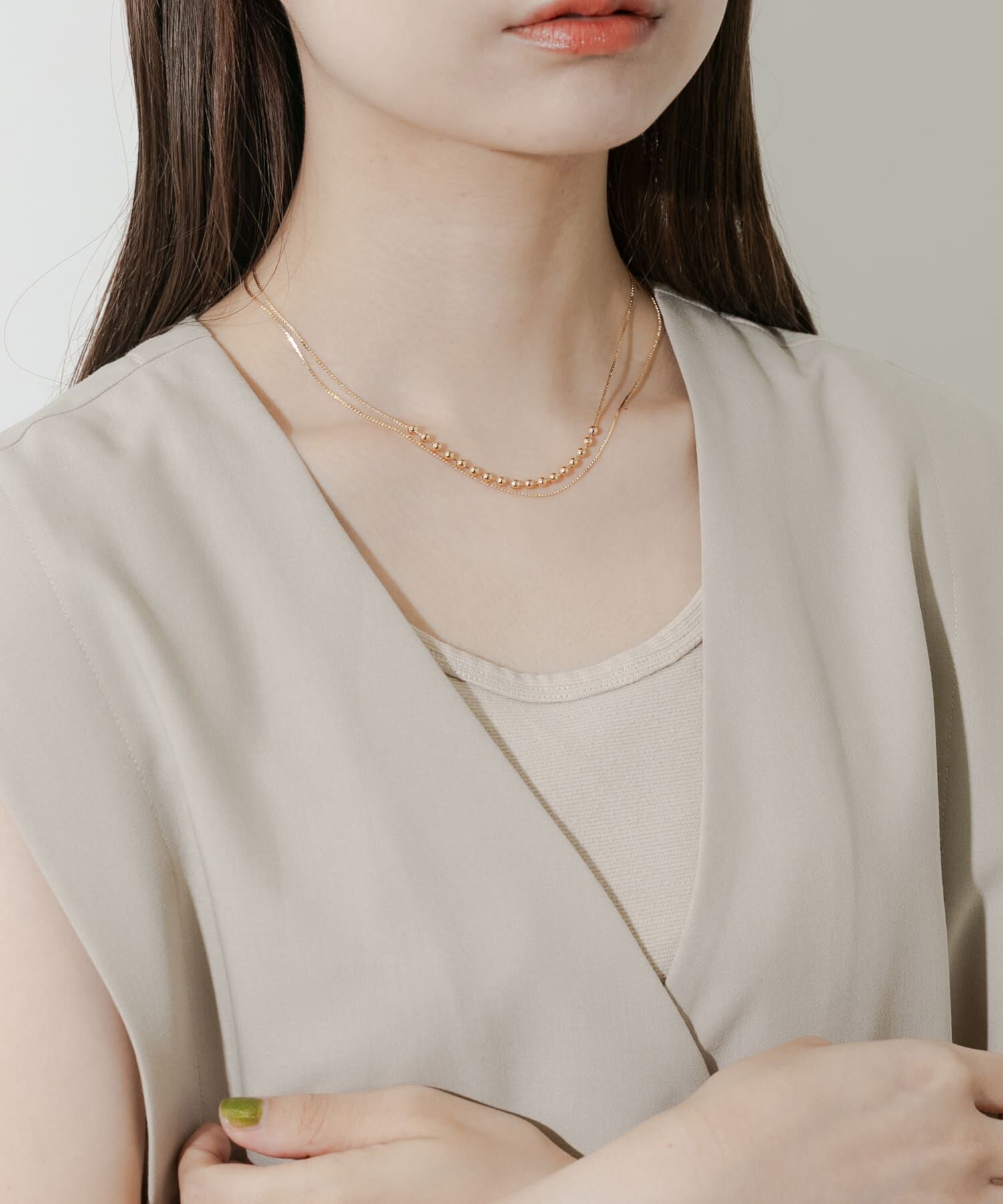 SMELLY「ボールチェーンキリカエレイヤードネックレス」|ネックレス|