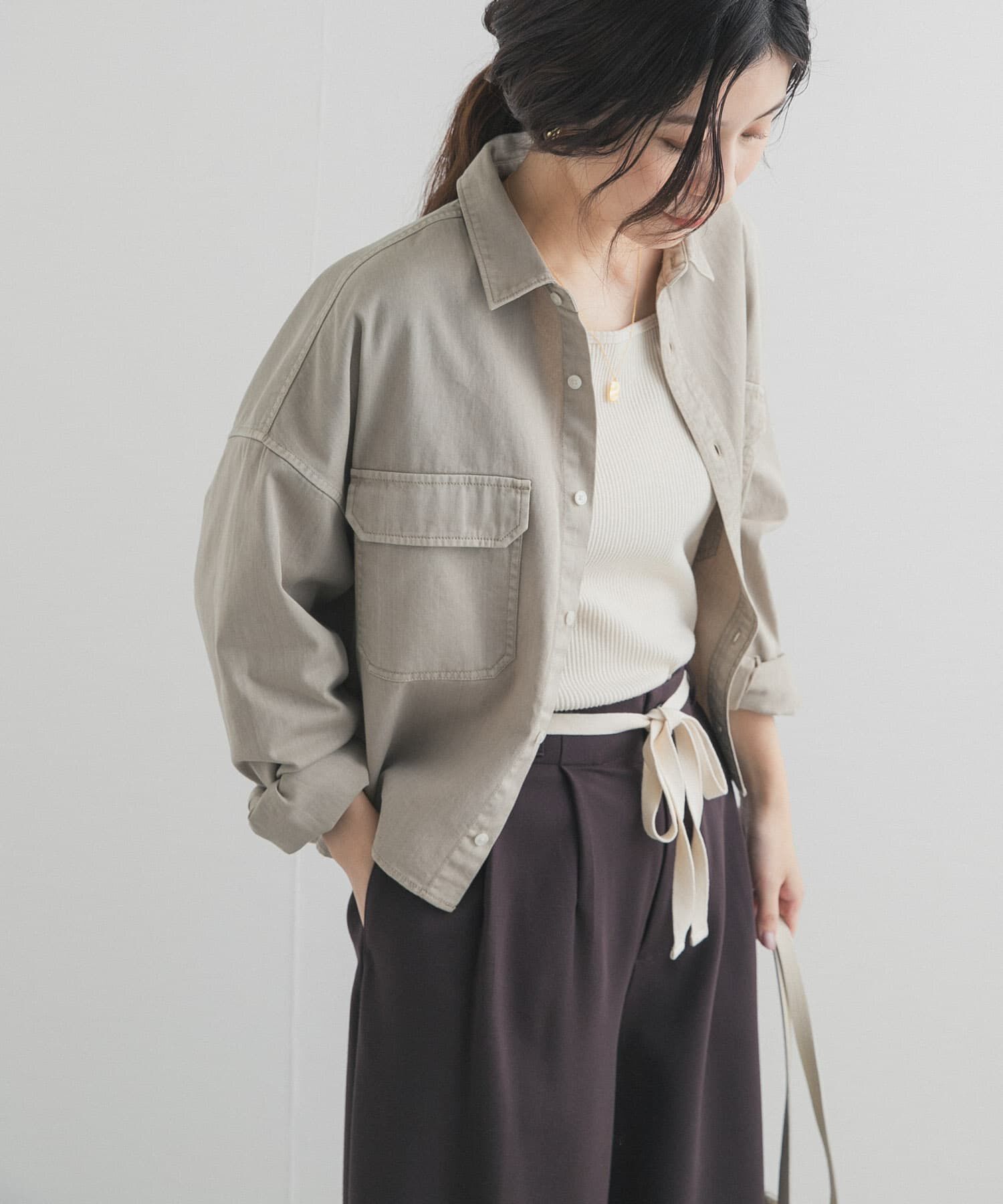 URBAN RESEARCH DOORS「デニムショート丈シャツ」|シャツ・ブラウス|