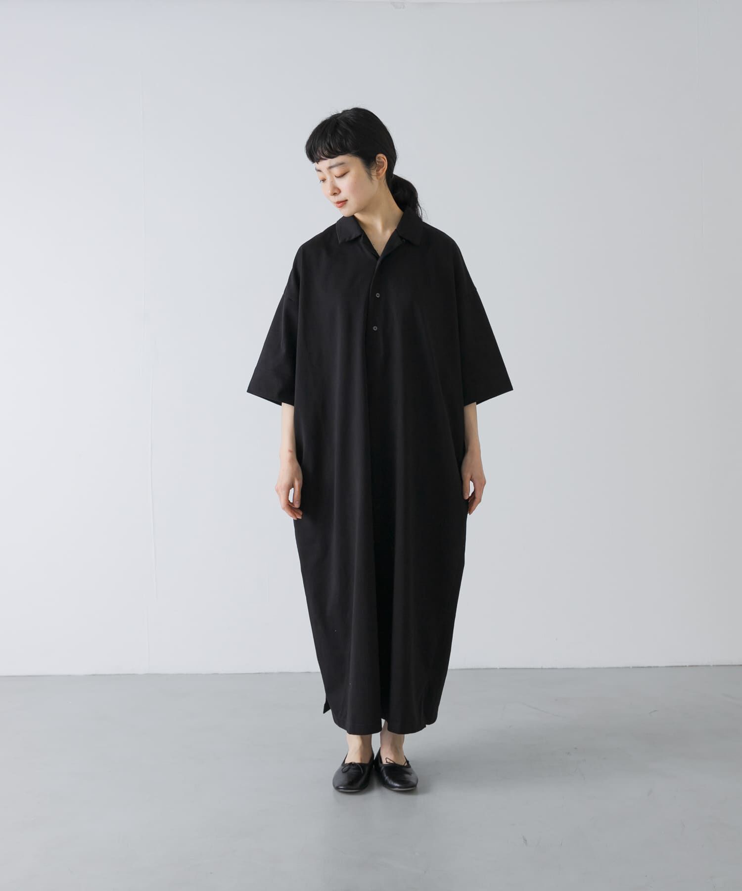 かぐれ「『2サイズ展開』オープンカラーカットワンピース」|ワンピース|