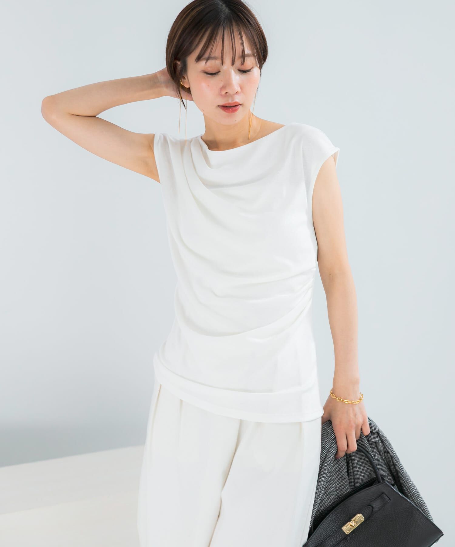 URBAN RESEARCH ROSSO「クールタッチ デザインドレープカットソー」|Tシャツ・カットソー|