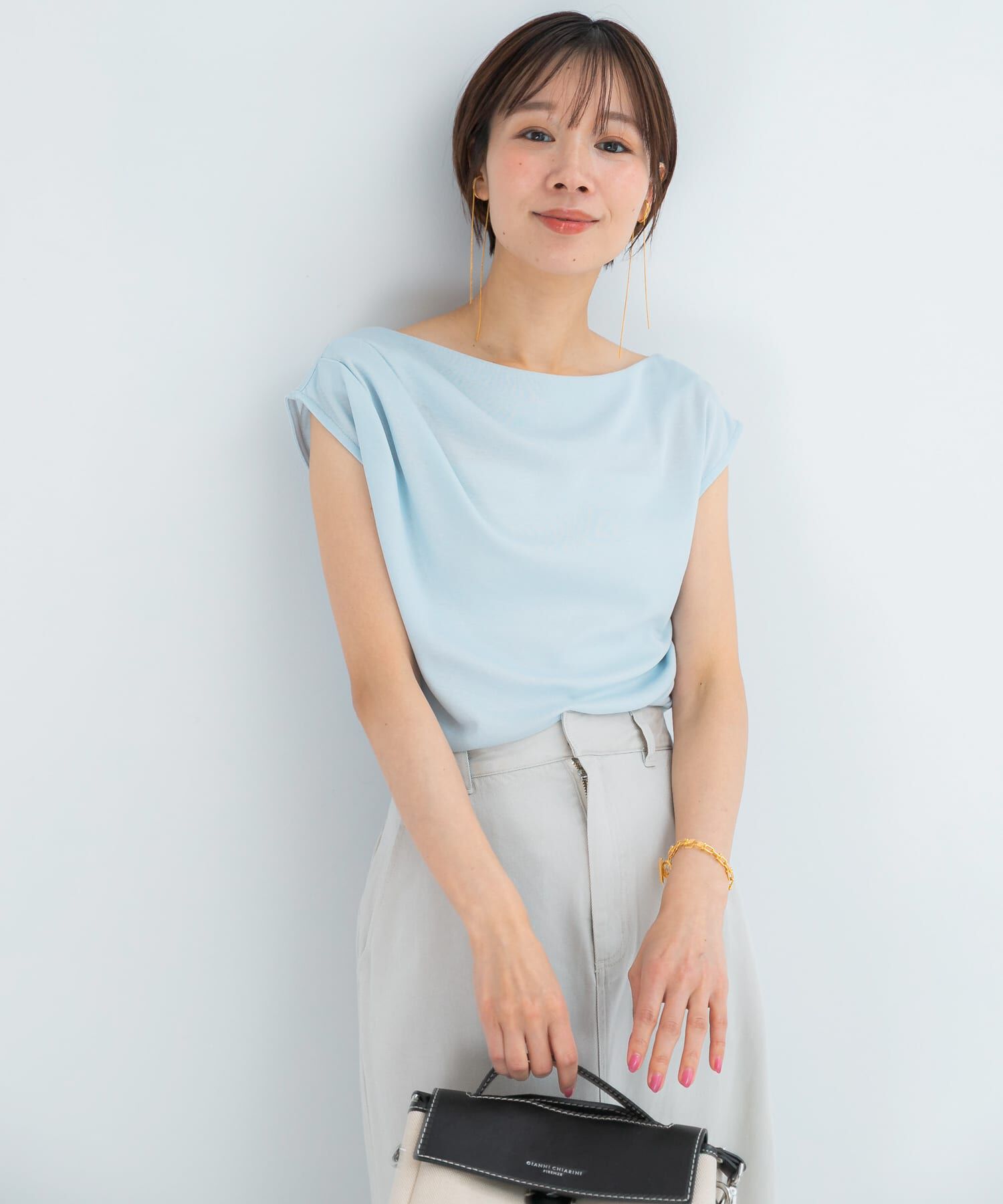 URBAN RESEARCH ROSSO「クールタッチ デザインドレープカットソー」|Tシャツ・カットソー|