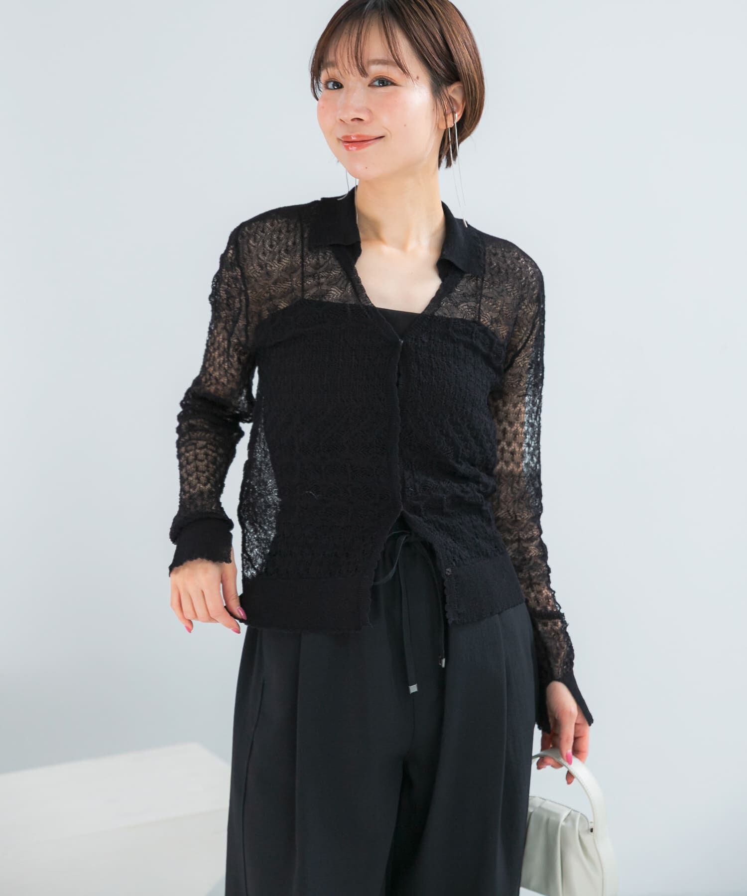 URBAN RESEARCH ROSSO「リネン混クロシェニットカーディガン」|カーディガン|