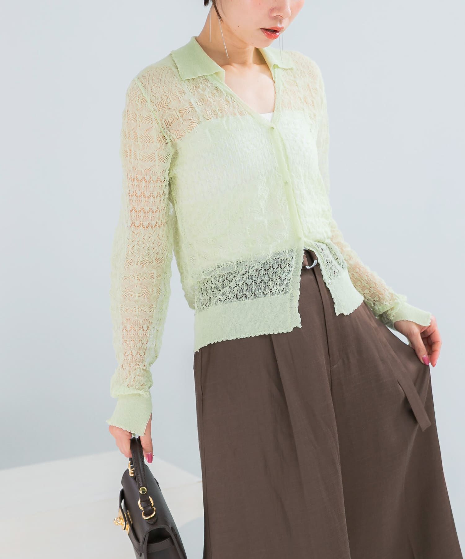 URBAN RESEARCH ROSSO「リネン混クロシェニットカーディガン」|カーディガン|