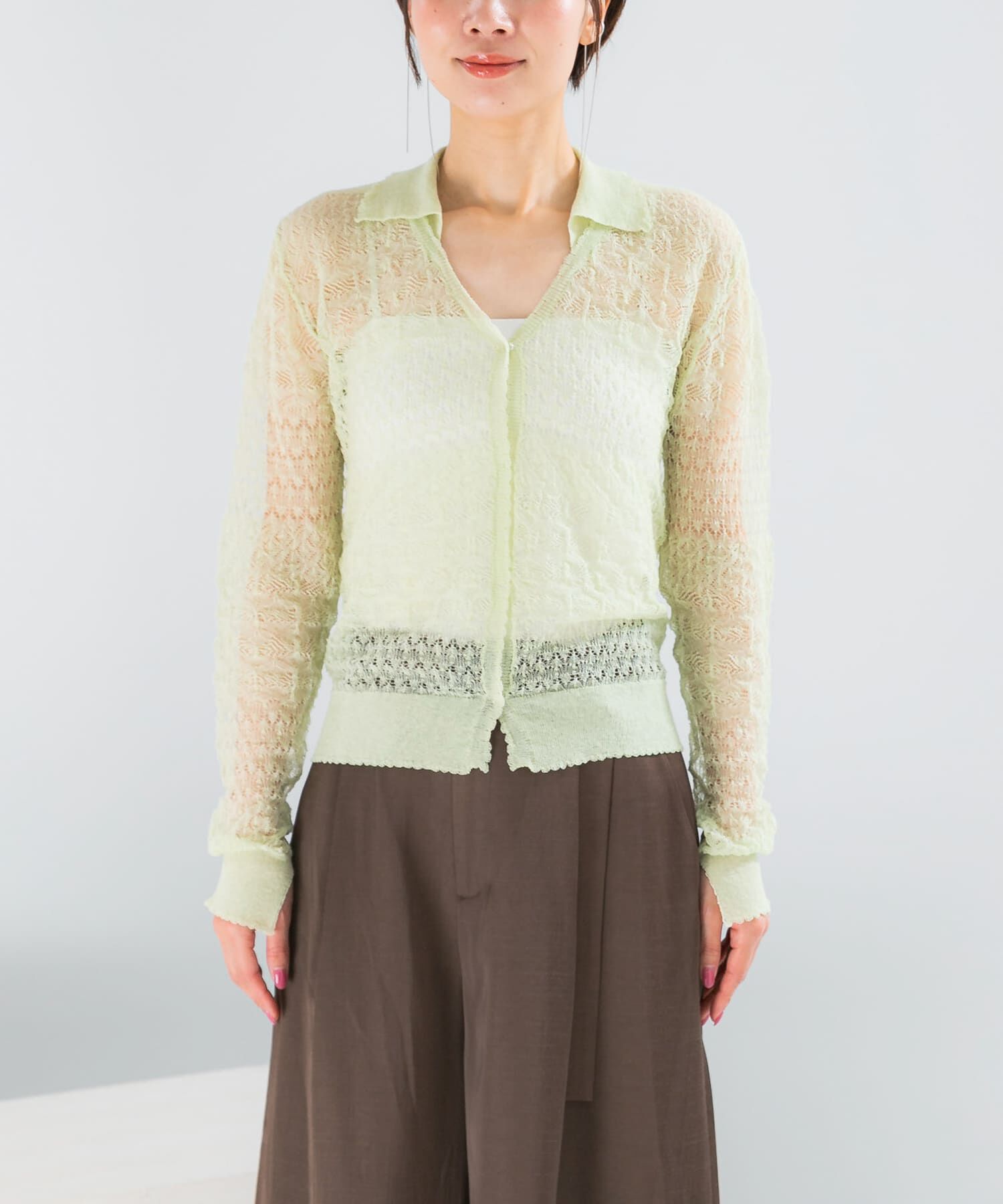 URBAN RESEARCH ROSSO「リネン混クロシェニットカーディガン」|カーディガン|