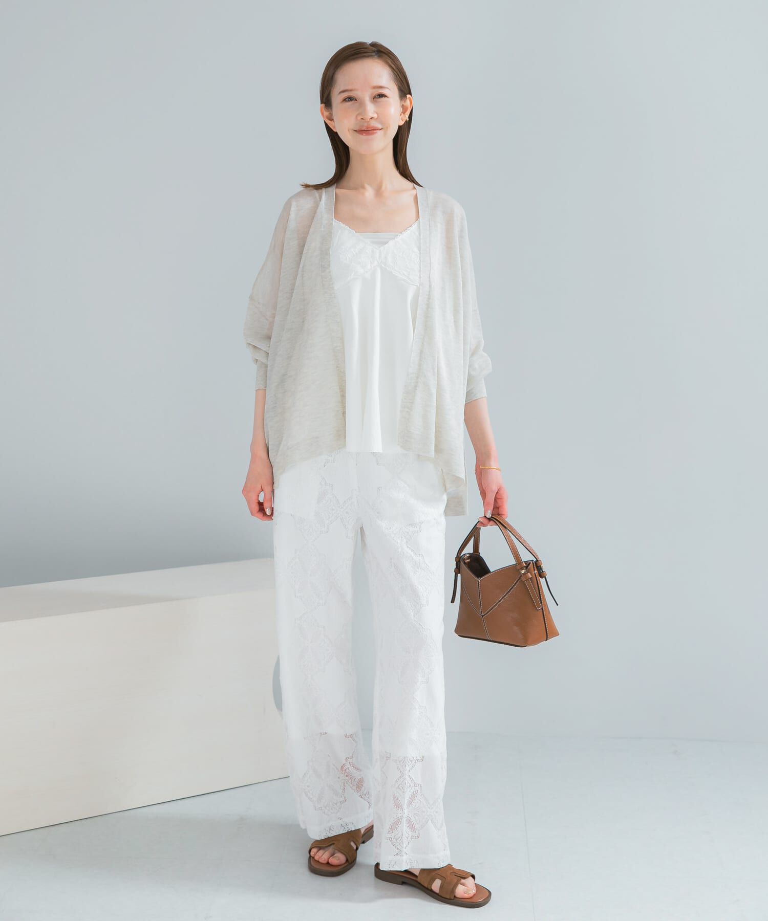 URBAN RESEARCH ROSSO「リネン混レイヤードレースキャミソール」|キャミソール|