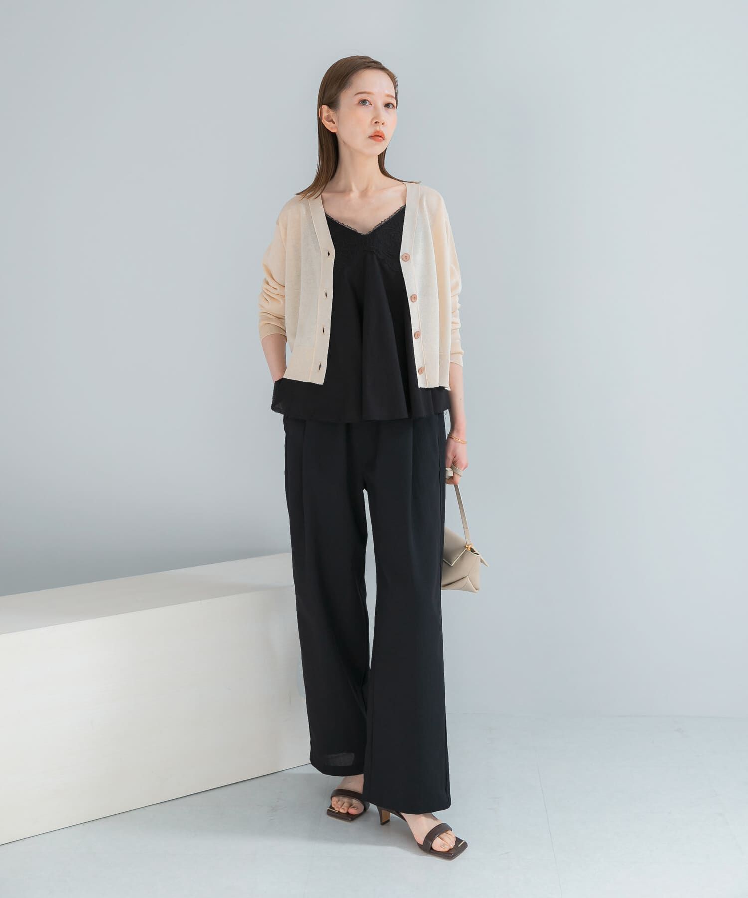 URBAN RESEARCH ROSSO「リネン混レイヤードレースキャミソール」|キャミソール|