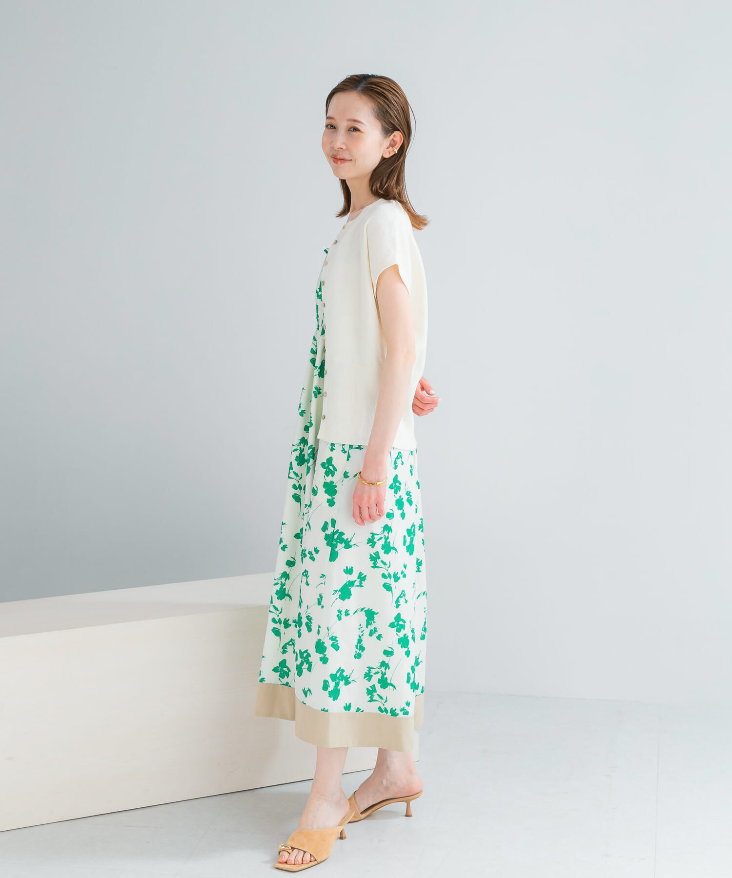 URBAN RESEARCH ROSSO「フラワーモチーフプリントキャミワンピース」|ワンピース|