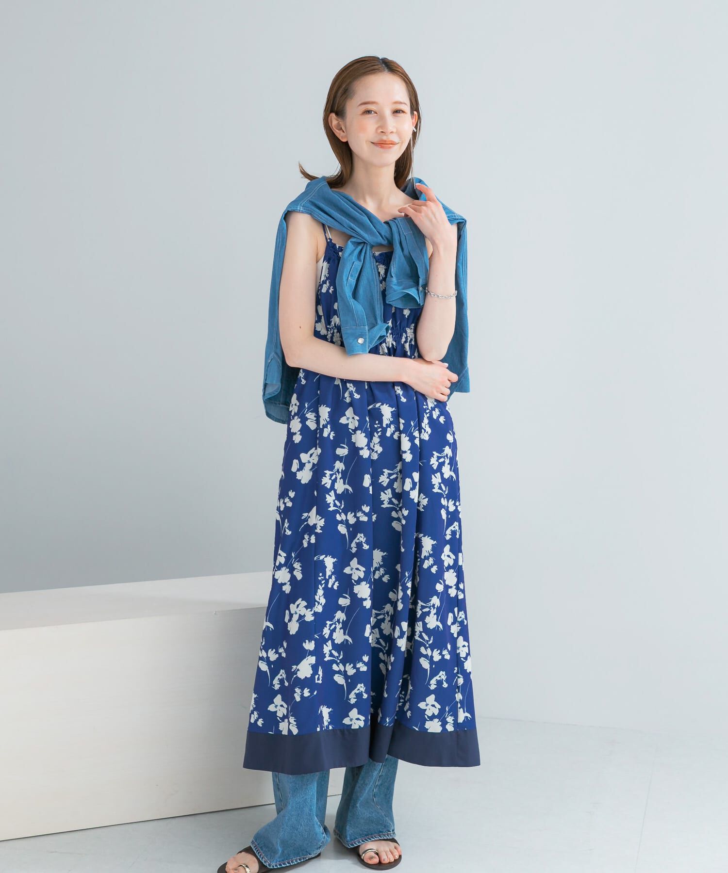 URBAN RESEARCH ROSSO「フラワーモチーフプリントキャミワンピース」|ワンピース|