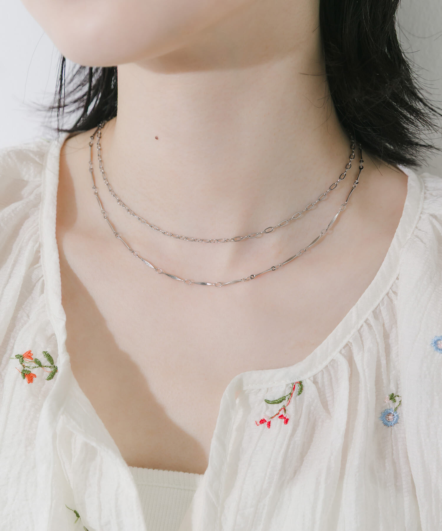 SMELLY「ステンレスバーチェーン2セットネックレス」|ネックレス|