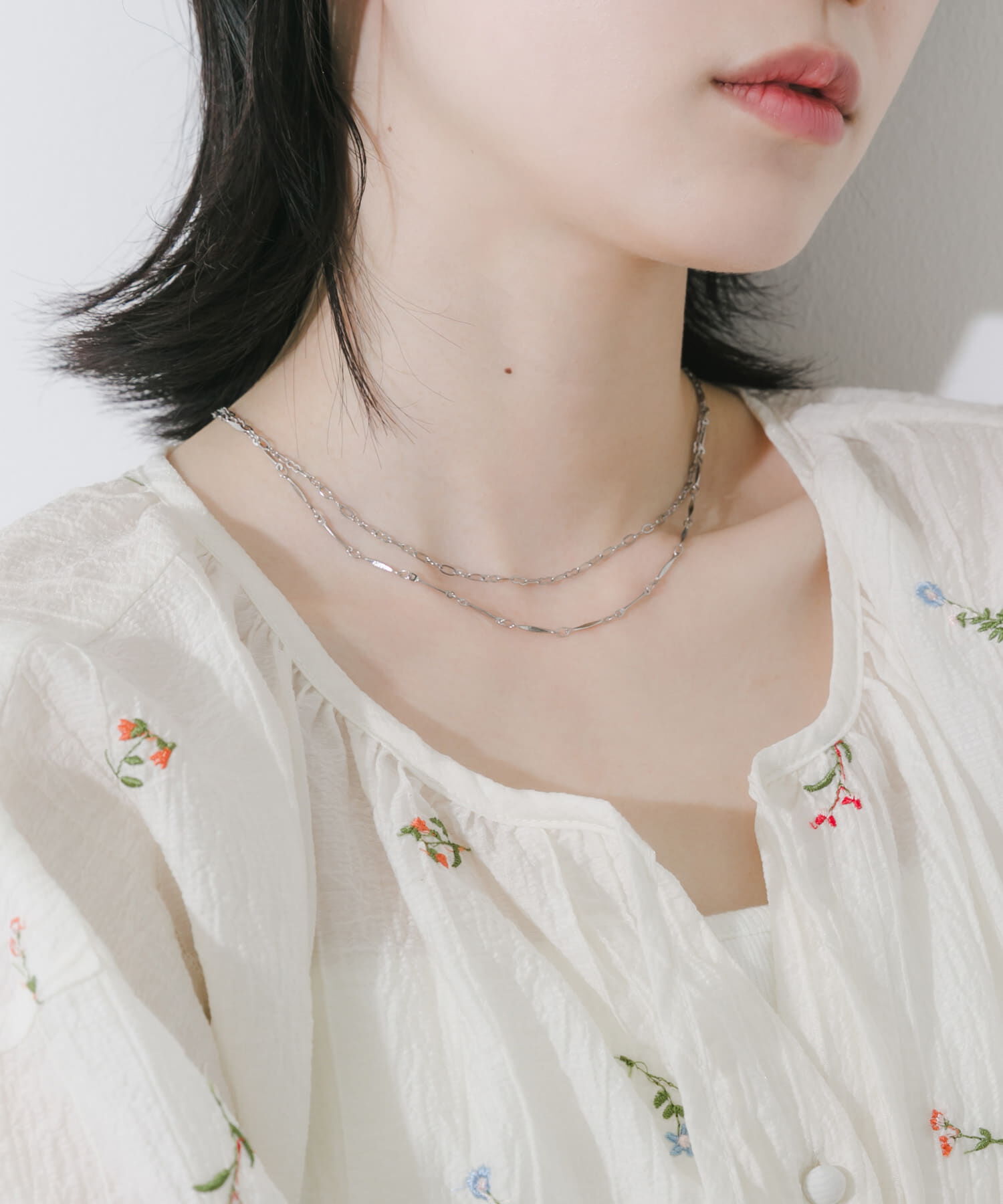 SMELLY「ステンレスバーチェーン2セットネックレス」|ネックレス|