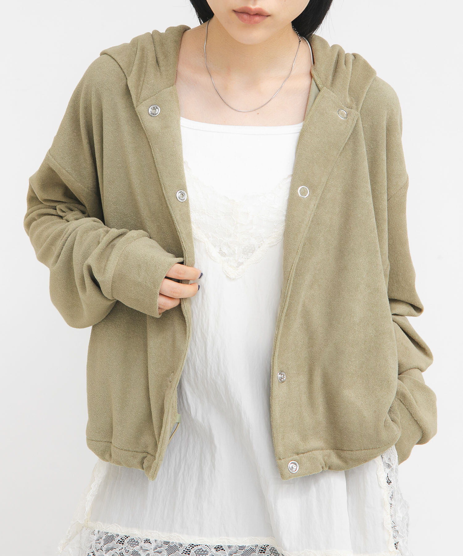  「リングドットパイルフーディー」|パーカー|