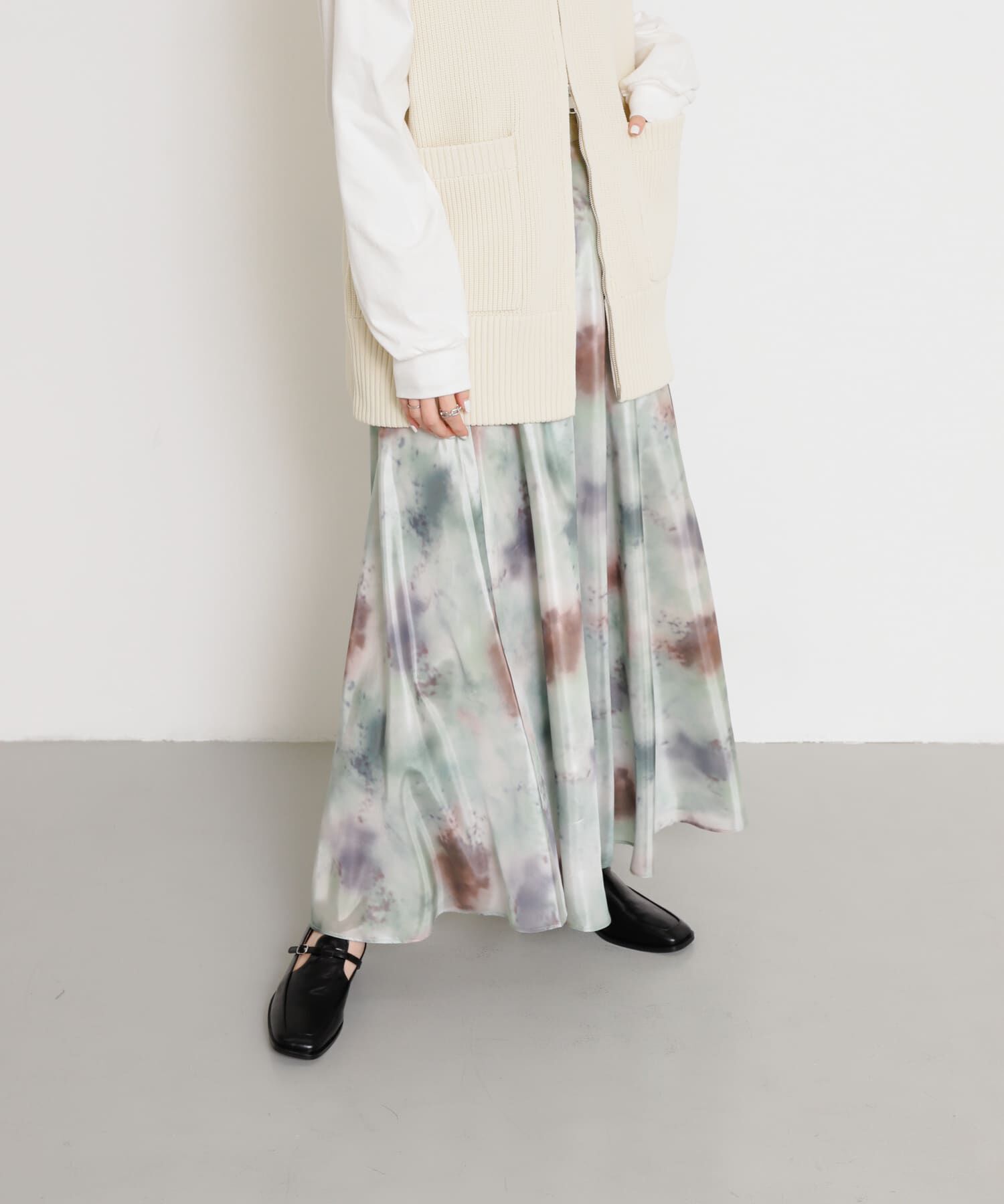 SENSE OF PLACE by URBAN RESEARCH「ボカシプリントロングスカート」|スカート|