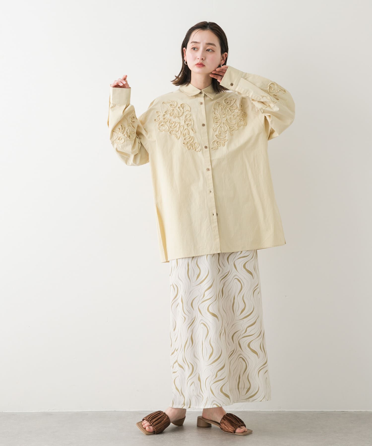 SENSE OF PLACE by URBAN RESEARCH「マーブルパターンナロースカート」|スカート|