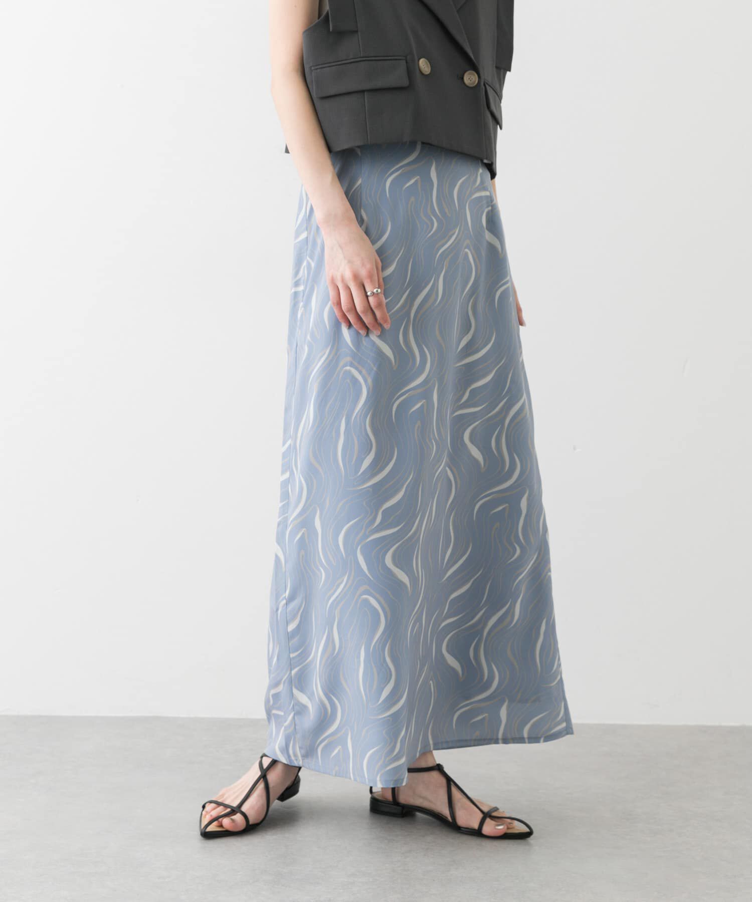 SENSE OF PLACE by URBAN RESEARCH「マーブルパターンナロースカート」|スカート|パープル系その他