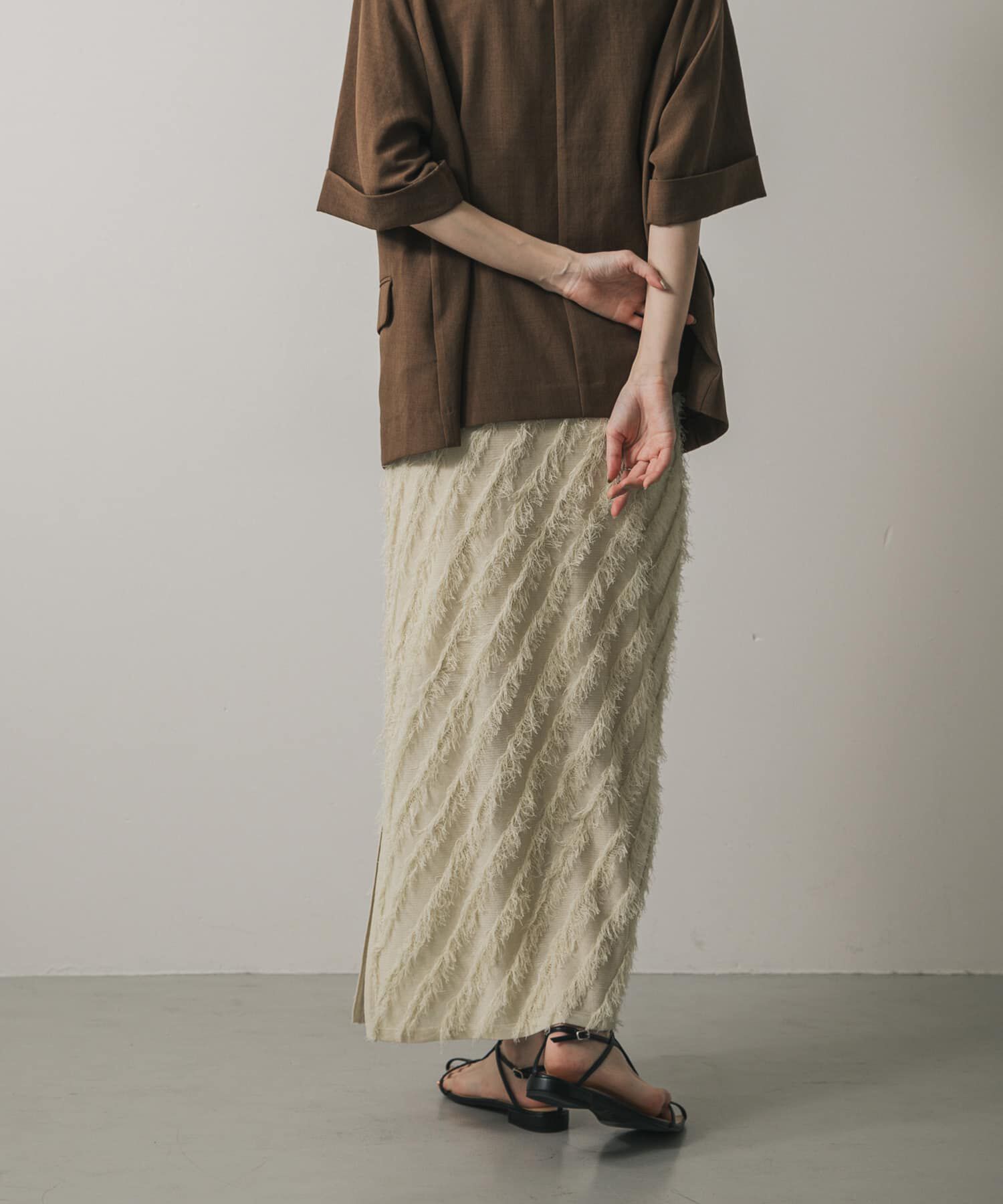 SENSE OF PLACE by URBAN RESEARCH「フリンジニットスカート」|スカート|