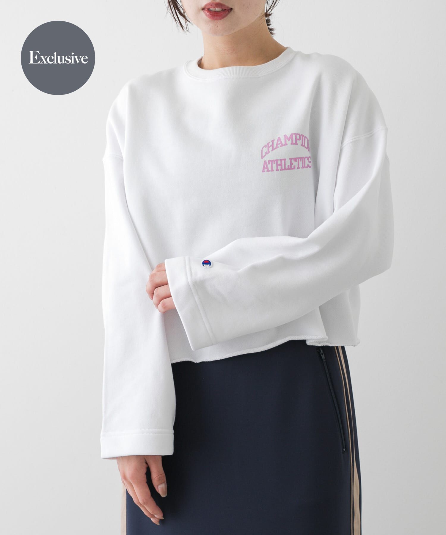 SENSE OF PLACE by URBAN RESEARCH「『別注』Champion&times;SENSE OF PLACE　カットオフスウェット」|スウェット・ジャージ|オフホワイト