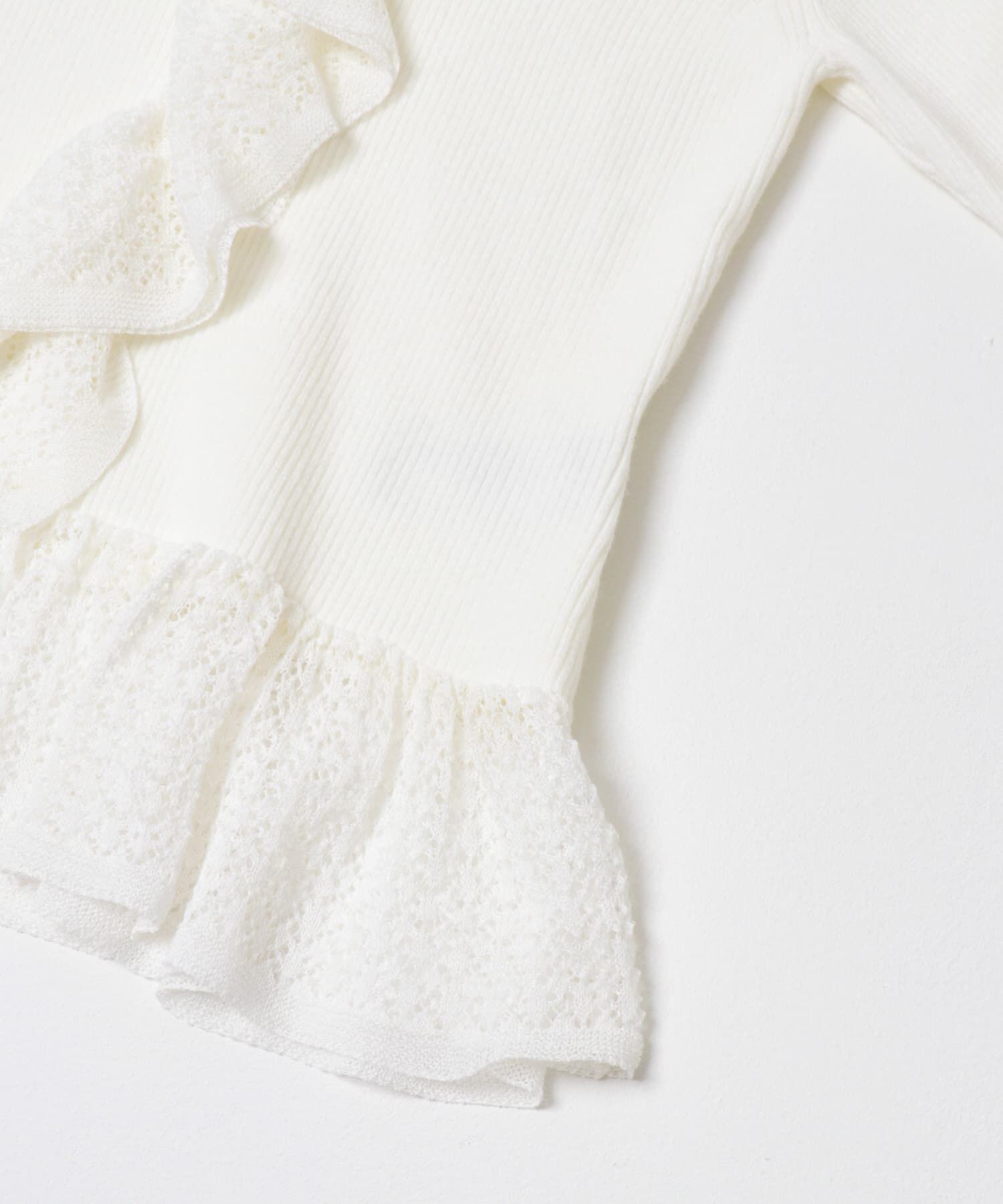 SENSE OF PLACE by URBAN RESEARCH「『洗濯可』フリルレースフレアスリーブニット」|ニット・セーター|