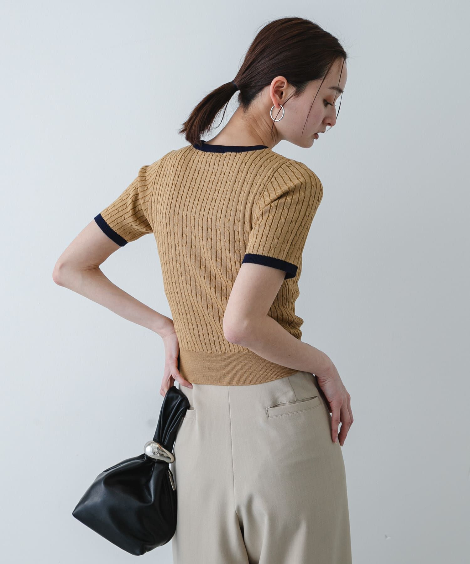 SENSE OF PLACE by URBAN RESEARCH「『洗濯可』バイカラーケーブルセーター」|ニット・セーター|