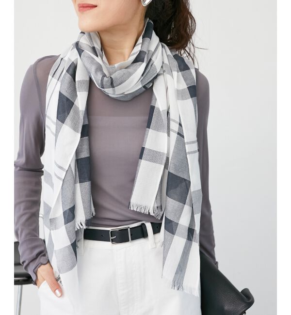  「《手洗い可能》チェックストール」|ストール|