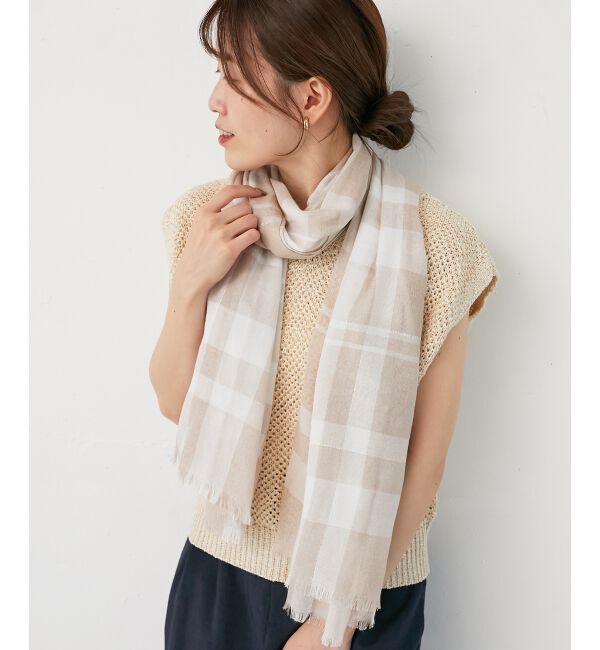  「《手洗い可能》チェックストール」|ストール|