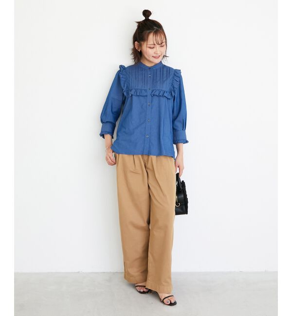  「デニムフリルブラウス」|シャツ・ブラウス|