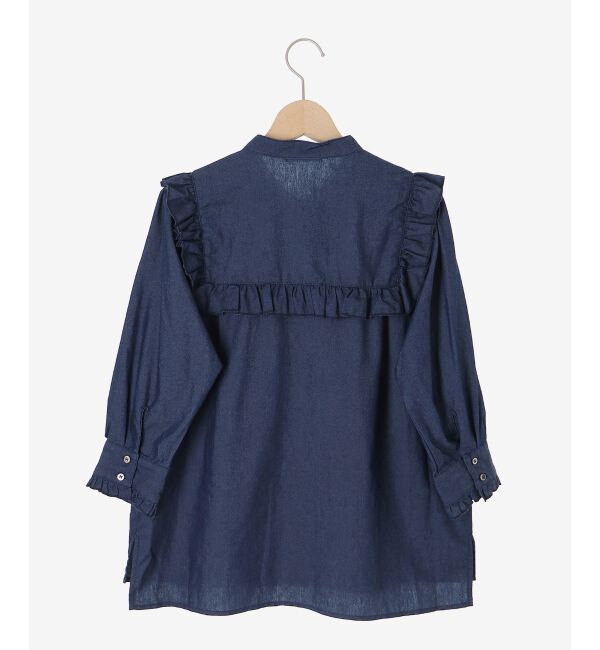  「デニムフリルブラウス」|シャツ・ブラウス|