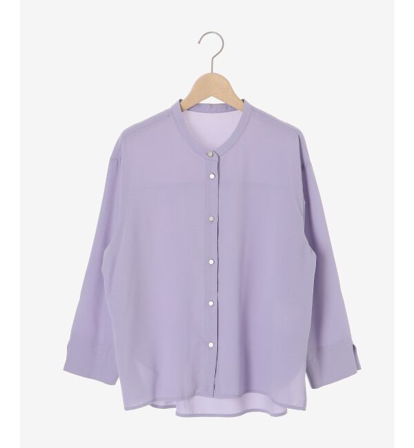  「2WAYジョーゼット長袖ブラウス」|シャツ・ブラウス|