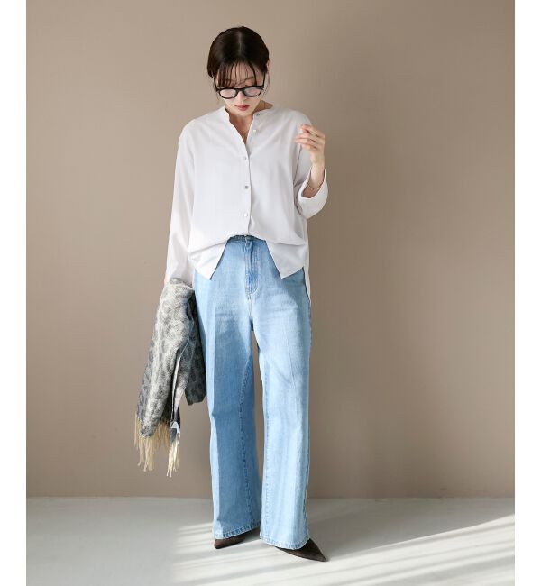  「2WAYジョーゼット長袖ブラウス」|シャツ・ブラウス|