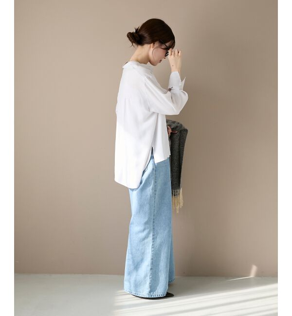  「2WAYジョーゼット長袖ブラウス」|シャツ・ブラウス|