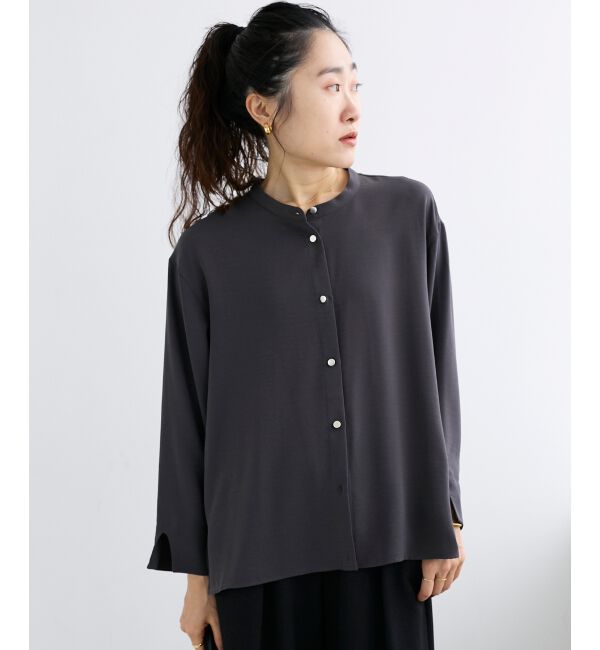  「2WAYジョーゼット長袖ブラウス」|シャツ・ブラウス|