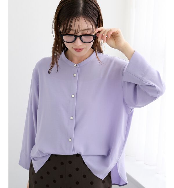  「2WAYジョーゼット長袖ブラウス」|シャツ・ブラウス|