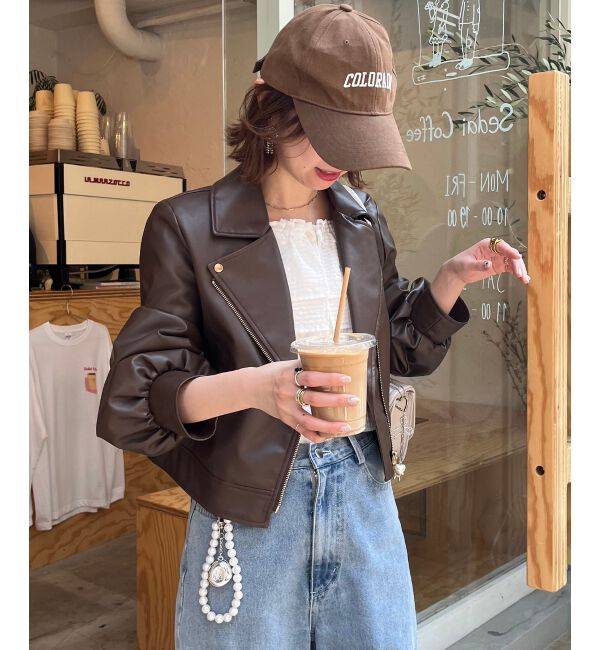 MAJESTICLEGON「Ladyショートライダース」|その他|ブラウン