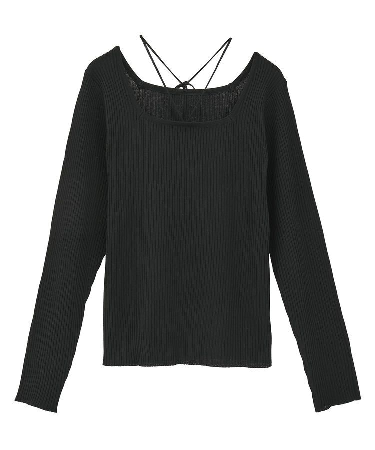 earth music&ecology「スクエアホルターネックリブプルオーバー」|ニット・セーター|