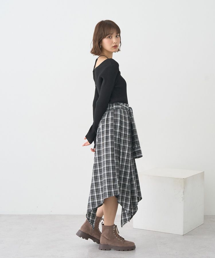 earth music&ecology「スクエアホルターネックリブプルオーバー」|ニット・セーター|