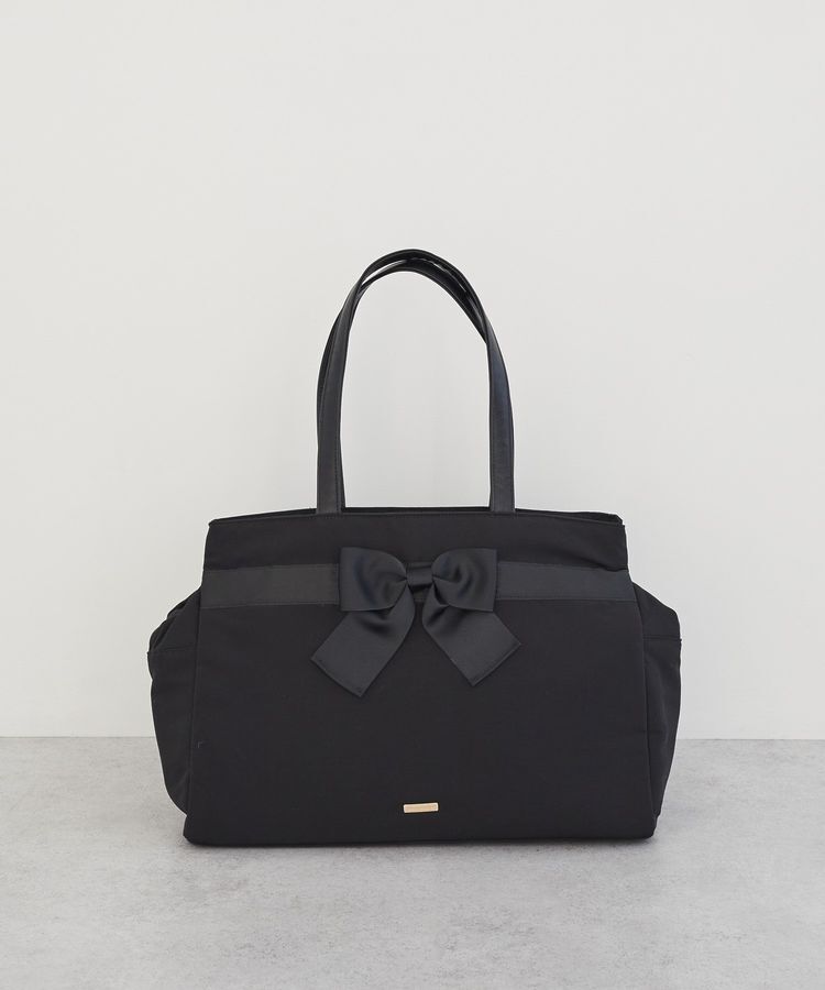 Maison de FLEUR「グログランリボン3ルームトートバッグ」|トートバッグ|ブラック