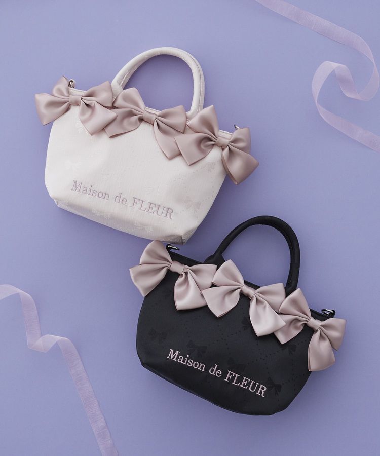 Maison de FLEUR「リボンジャカード2Wayミニトートバッグ」|トートバッグ|