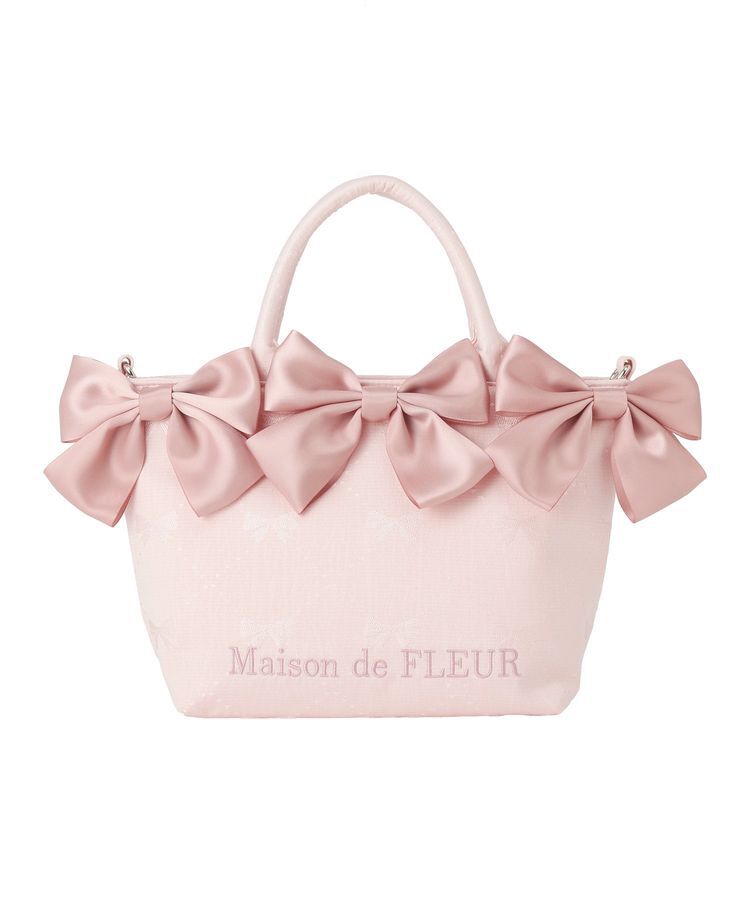Maison de FLEUR「リボンジャカード2Wayミニトートバッグ」|トートバッグ|