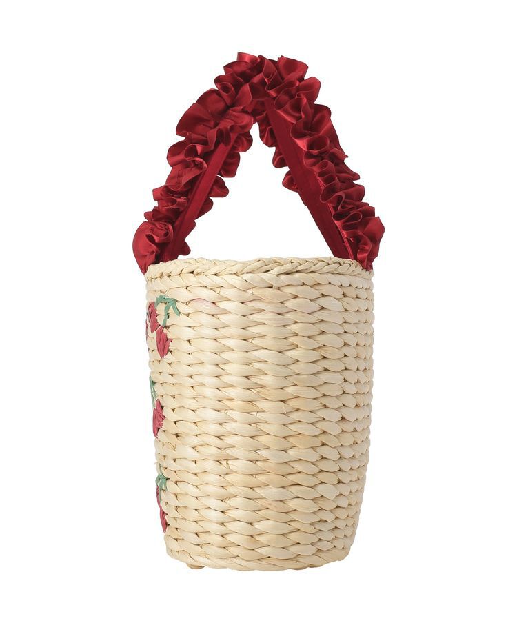 Maison de FLEUR「チェリー刺繍メイズカゴバッグ」|ハンドバッグ|