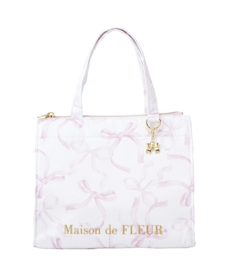 Maison de FLEUR「【保冷機能付き】リボン柄保冷バッグ」|トートバッグ|
